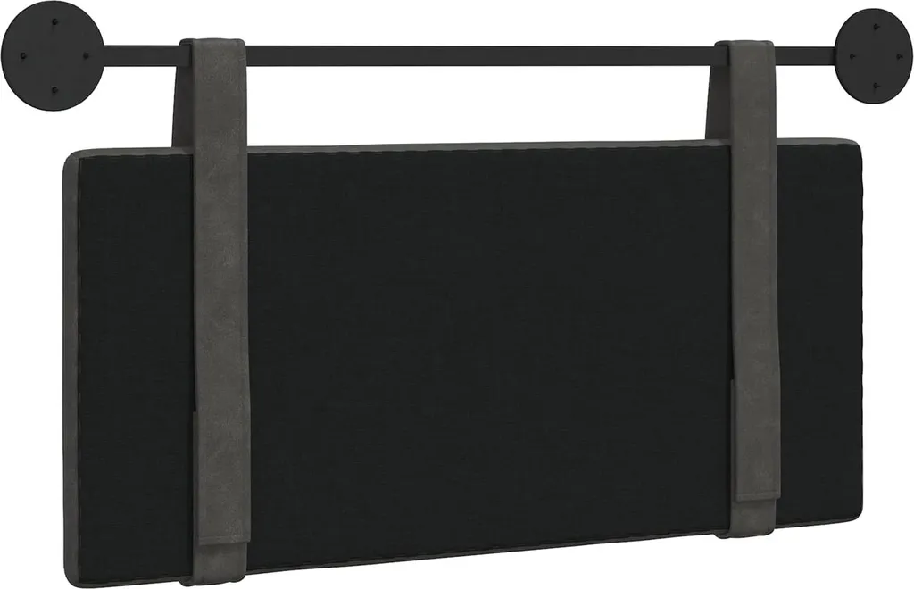 Tête de lit suspendue en polyuréthane noir avec finition vintage chic