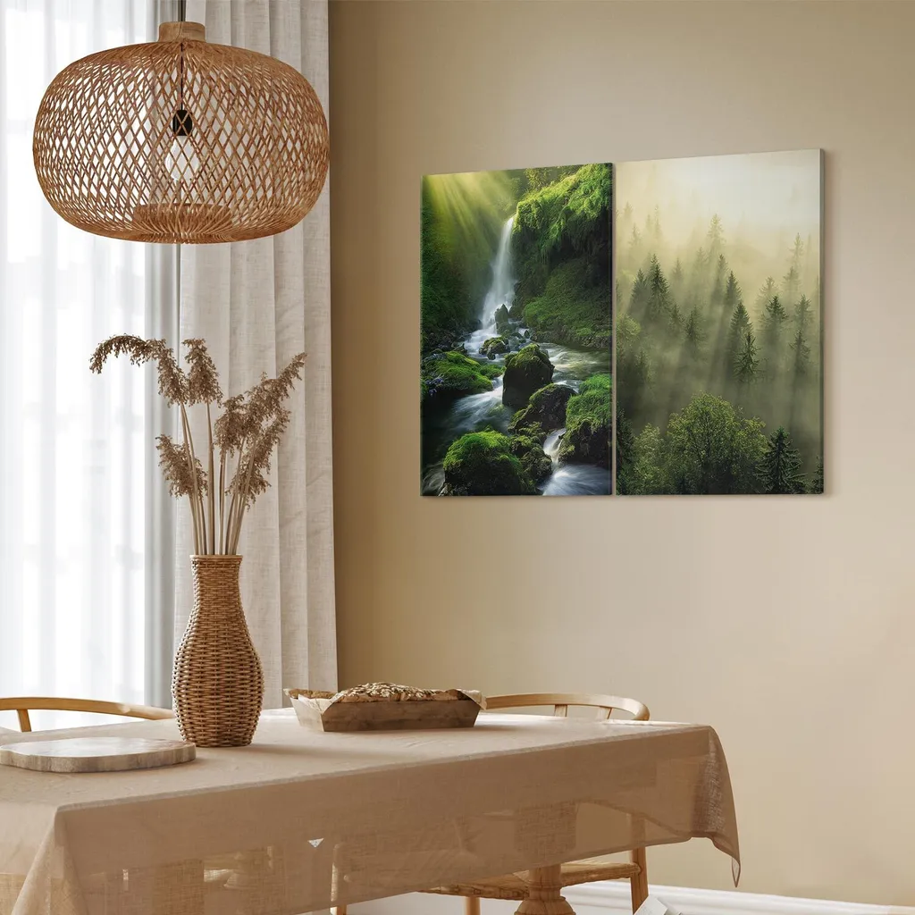 Quadri Foresta Verde Handart 120x90cm | Arte Murale XXL murando - 6
