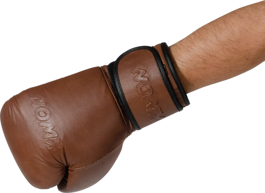 Gants de boxe Knocking marron 12oz anti-douleurs aux poignets