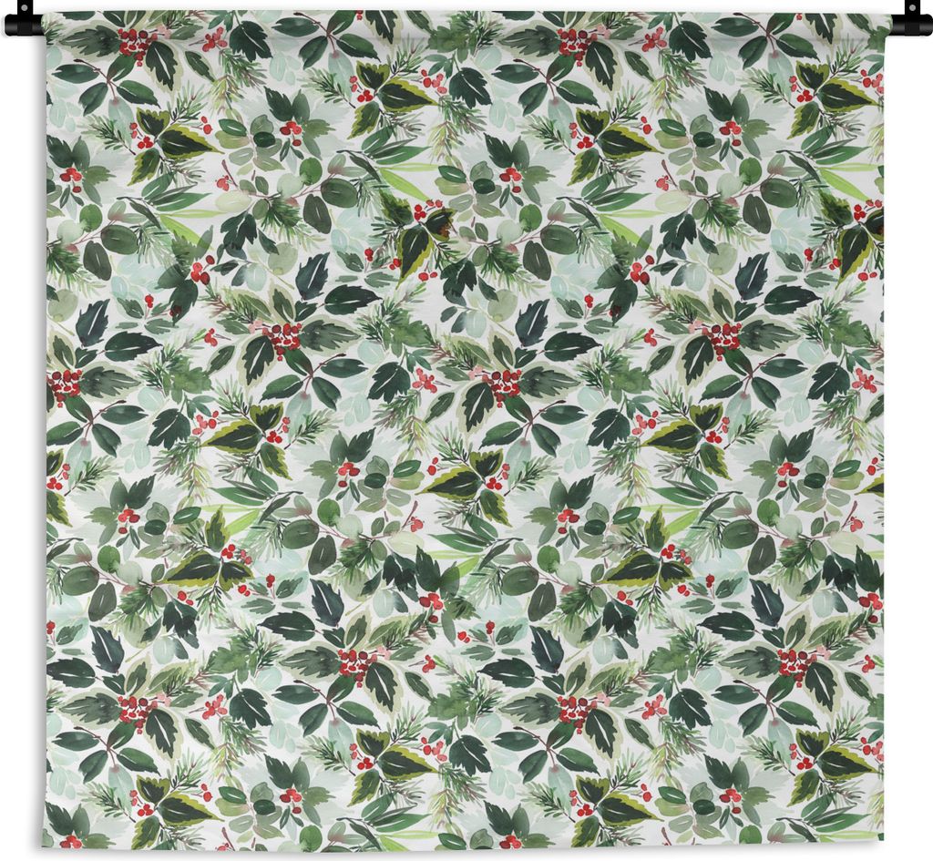 MuchoWow Wandteppich Wandbehang Mistelzweig - Weihnachten - Muster 150x150 cm Tapisserie Dekoration Wandtuch - Wohnaccessoires - Modernes
