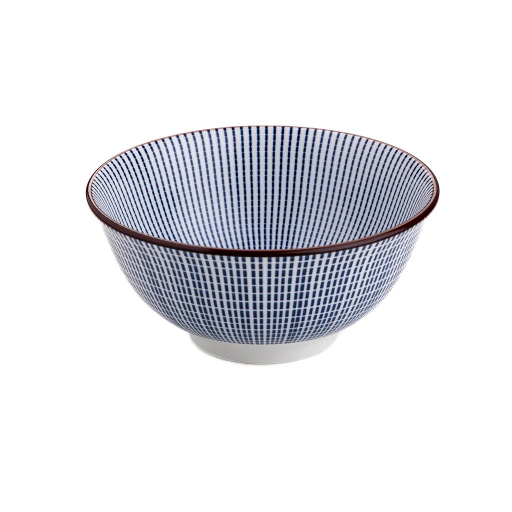 Miska kamionkowa granatowa z brązową obwódką 16 cm 550 ml Zdjęcie produktu 2