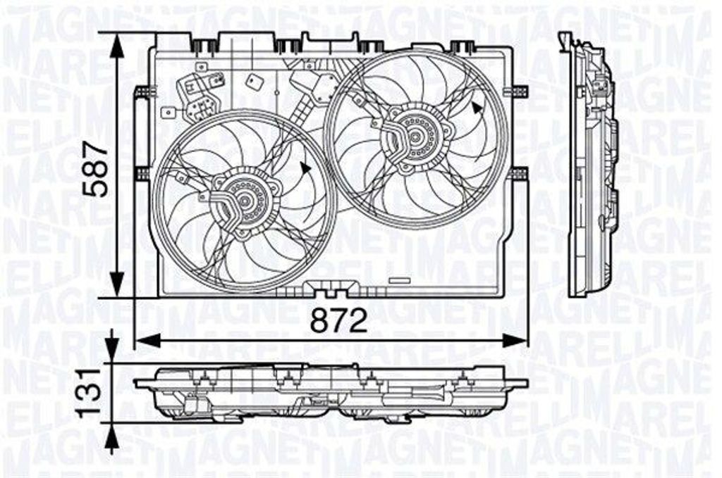 MAGNETI MARELLI 069422584010 Lüfter Motorkühlung Kühlerlüfter für FIAT Ducato Kastenwagen (250, 290) Wasserkühler Ø388mm