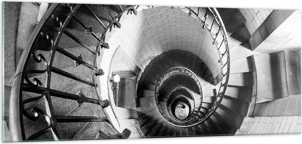 Bilder auf glas - Einteilig - Treppe Spirale Perspektive - 100x40cm - Glasbilder - Wandbilder - Bilder - Wanddekoration aus Glas - Glas Bilder - Wa...