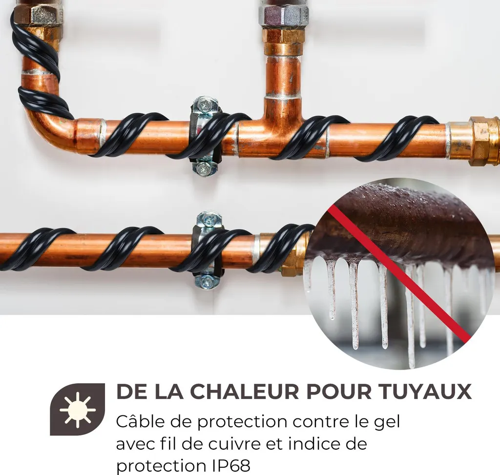 Câble Chauffant Autorégulant Flow Wire 4m IP68 pour Tuyaux Extérieurs - 2