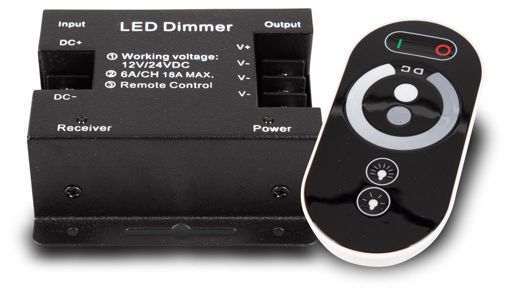 LED Strips Dimmer PWM 12/24V bis 18A Touch RF-Fernbedienung Produktbild 