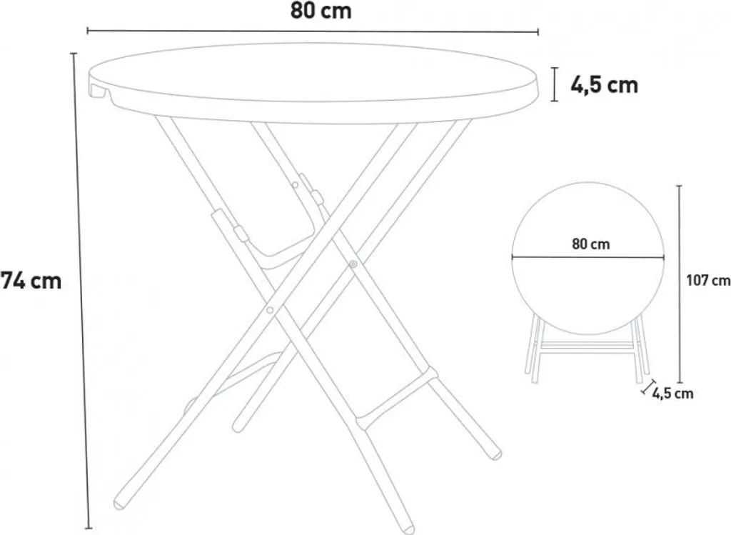 Table pliante de jardin Arthur 80 cm camping portable résistante - 4