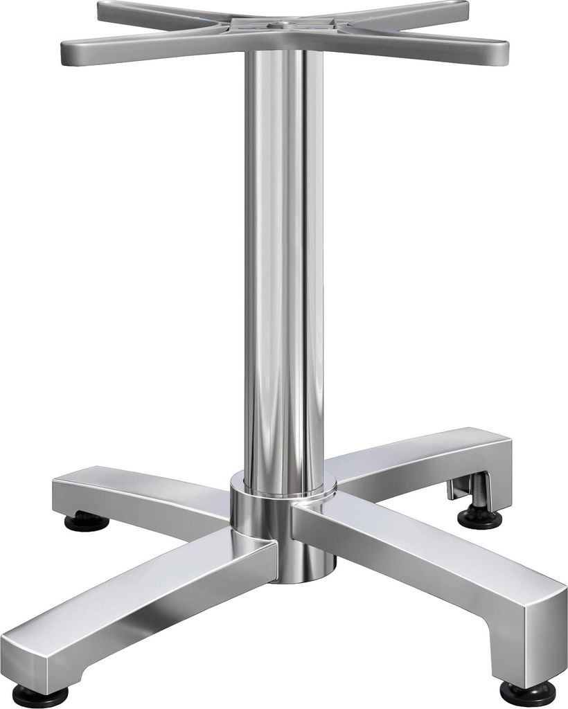 BENICIO | Bistro Tischgestell | 4 Fuß | Fuß: Ø 69 cm | Säule: 6 x 76 cm | Alu | Tischgestelle Outdoor, Tischgestell Aluminium