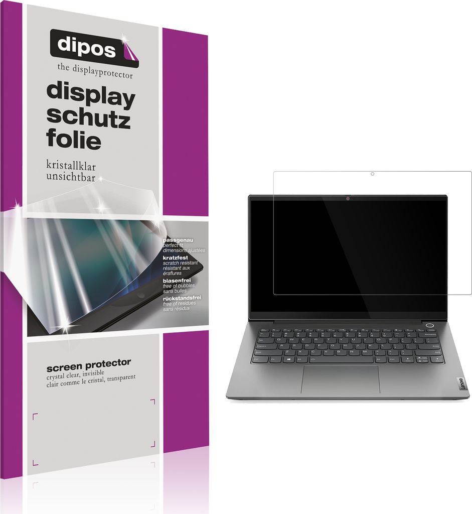 2x Schutzfolie für Lenovo ThinkBook 14 Gen 4 Plus klar Displayschutzfolie Folie Display Schutz dipos