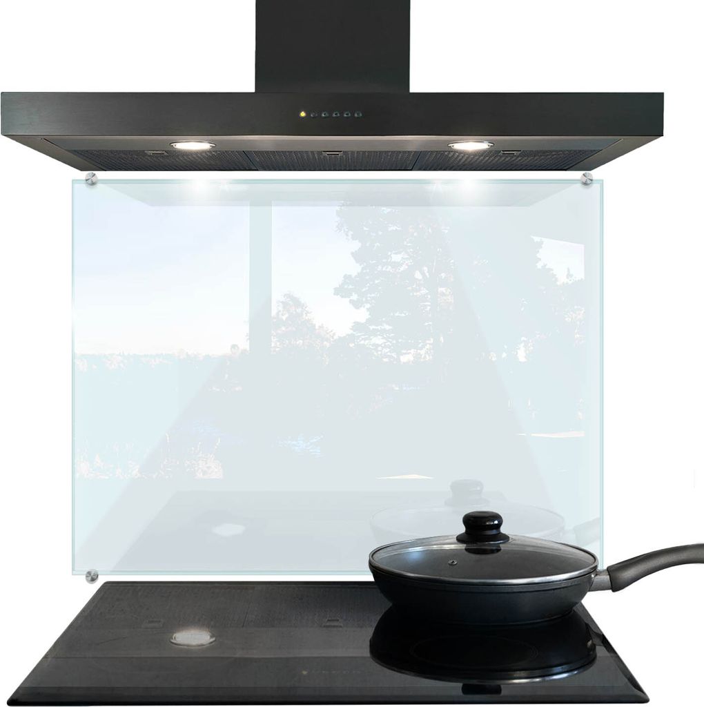 Küchenrückwand Glas – Spritzschutz – Schutzwand – Modern – 80x60 cm – Transparent – Hitzebeständig – Kratzfest – Küchenrückwände