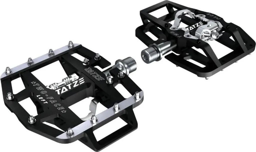 Pédales Tatze Two-Face Trail avec axe en acier robustes pour VTT Enduro