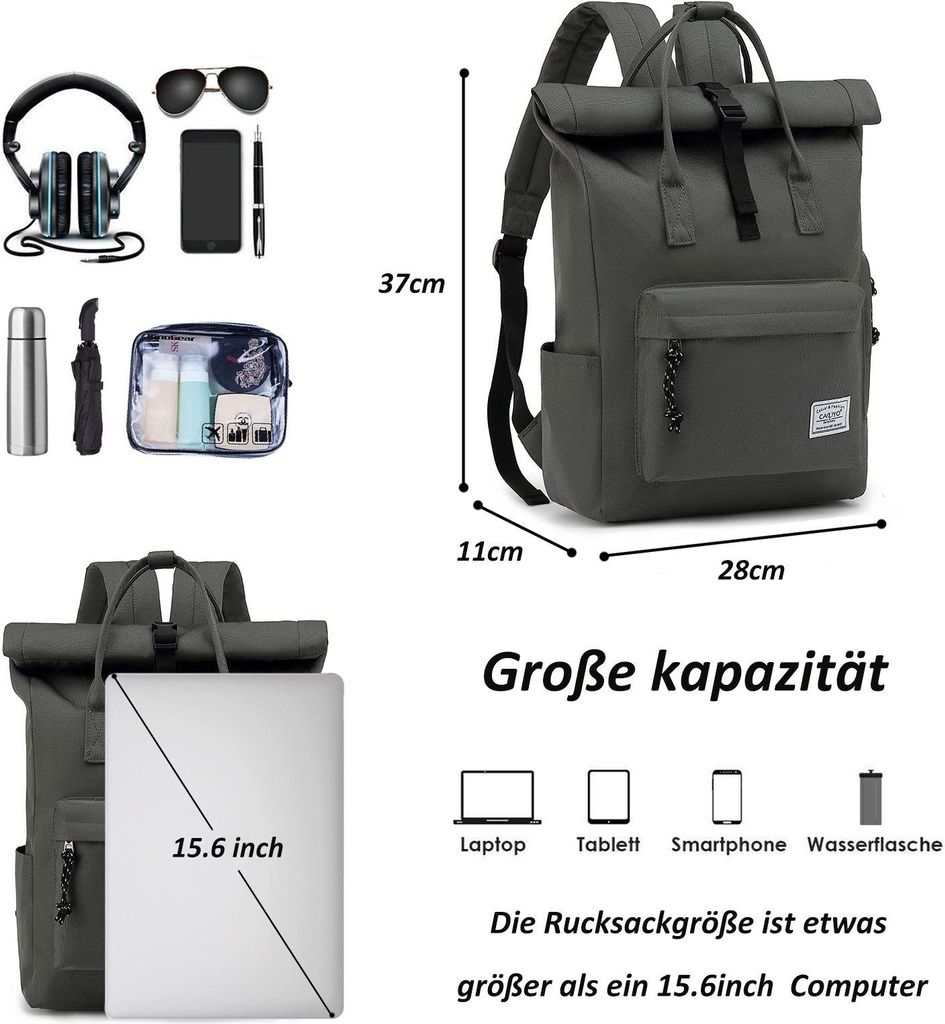 Mofut Rucksack, Rucksack Laptop Tasche 15,6 Zoll, Rucksack Produktbild 3