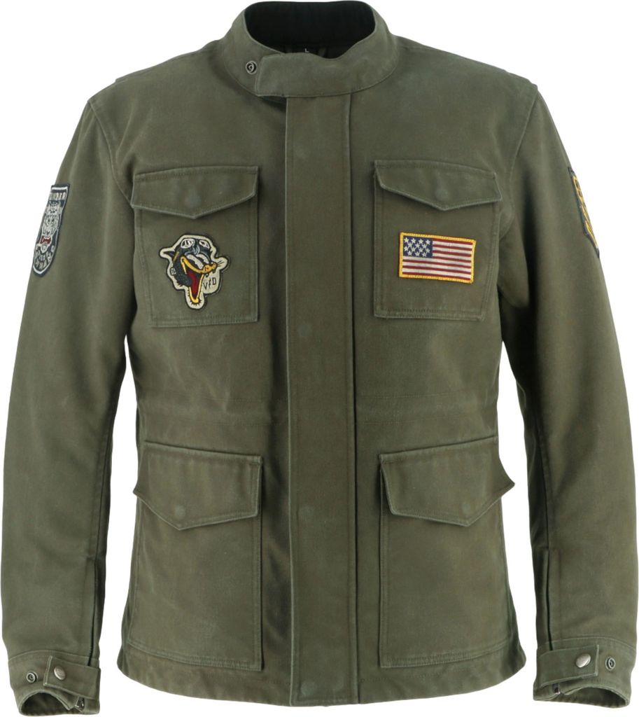 Von Dutch X Helstons Warrior Motorrad Textiljacke, grün, 2XL