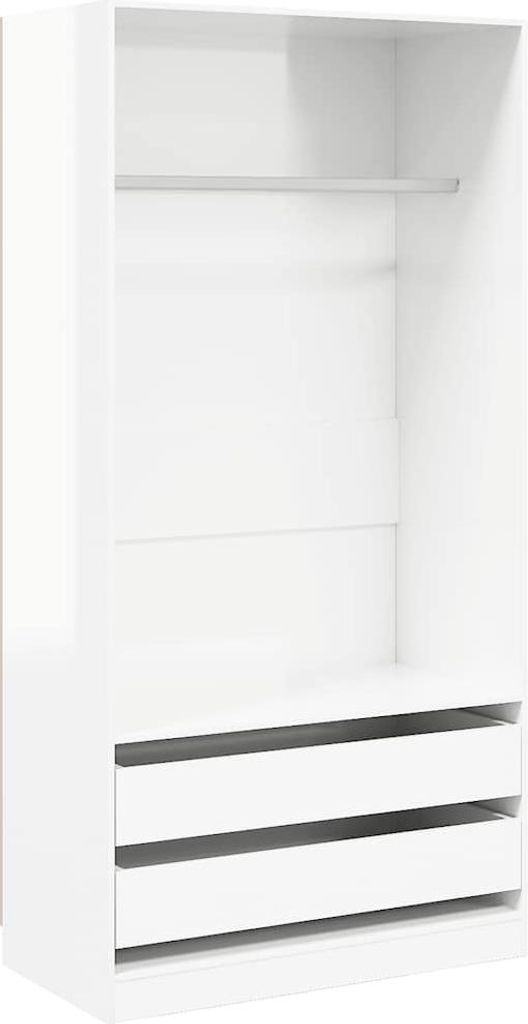 vidaXL Kleiderschrank Hochglanz-Weiß 100x50x200 cm Holzwerkstoff