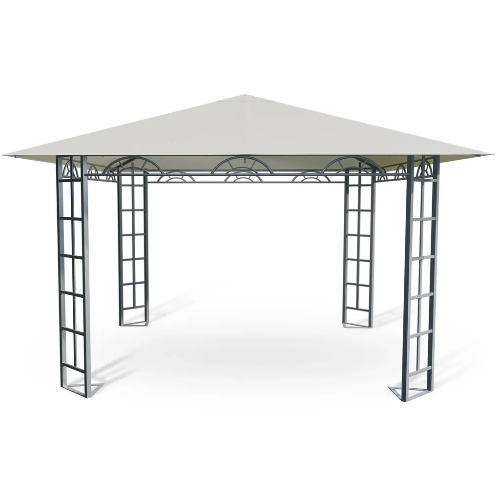 Pavillon de jardin beige 3x3m 4934 avec structure robuste en métal - 3