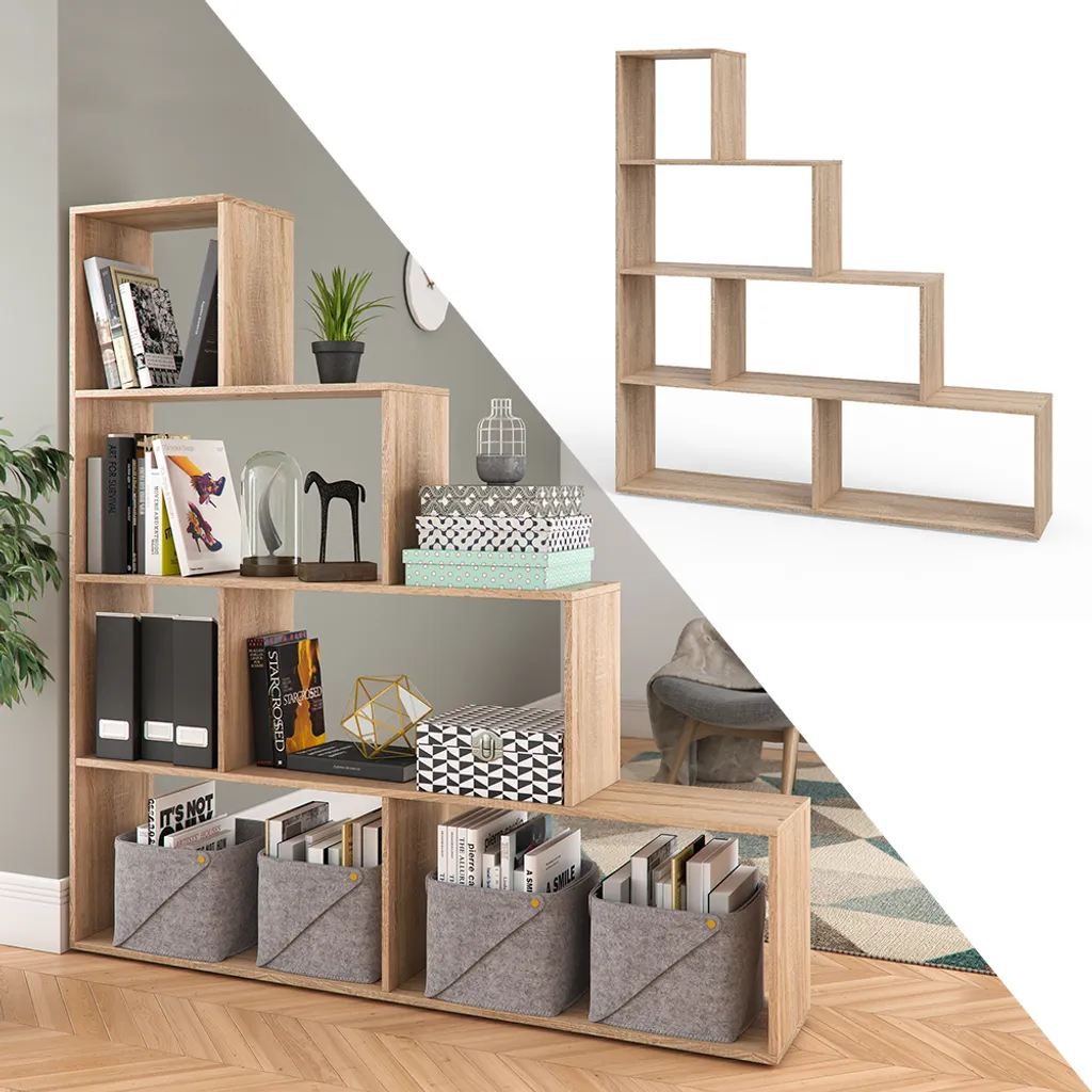 Étagère Vicco Sonoma 163x155cm Modèle 34597 Bibliothèque Design Robuste - 2