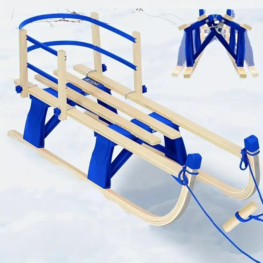 Luge en bois pliable charge 80 kg avec structure en hêtre compacte