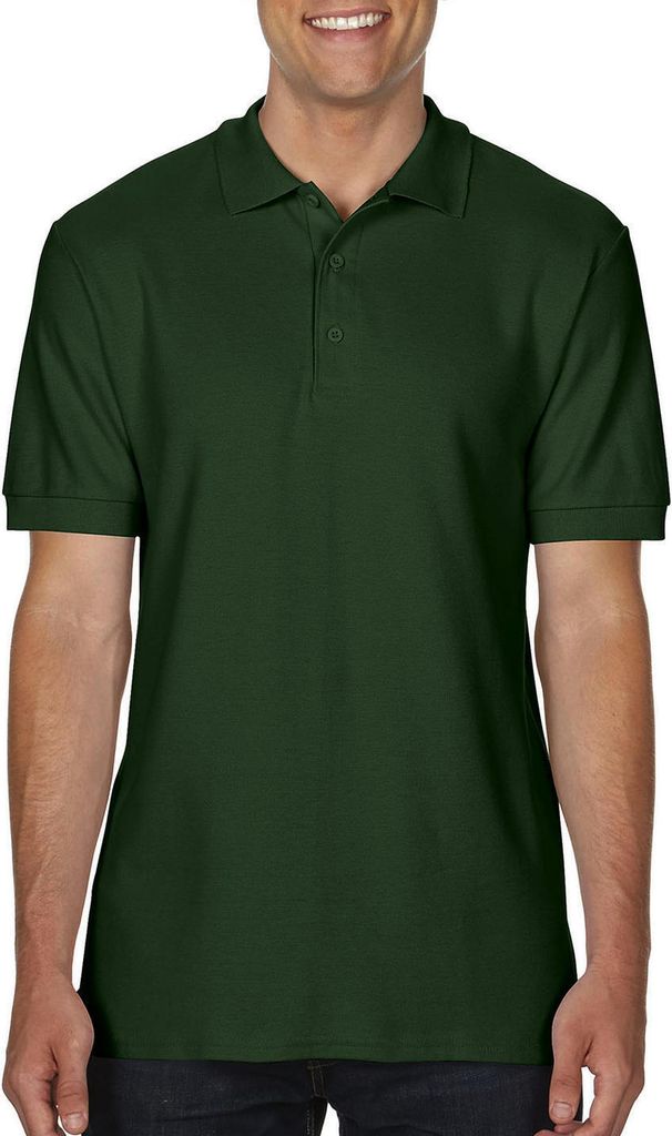 Gildan 85800 | Premium Baumwolle Double Piqué Sport Polo T-Shirt - Farbe: Forest Green - Größe: M