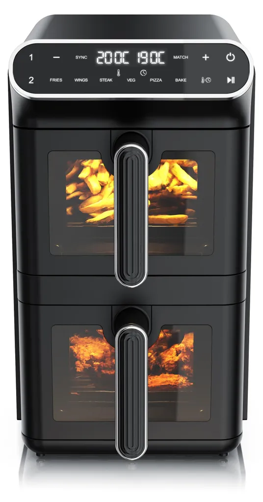 Arendo Friteuse à air chaud double chambre XXL 11L Dual Zone 2640W