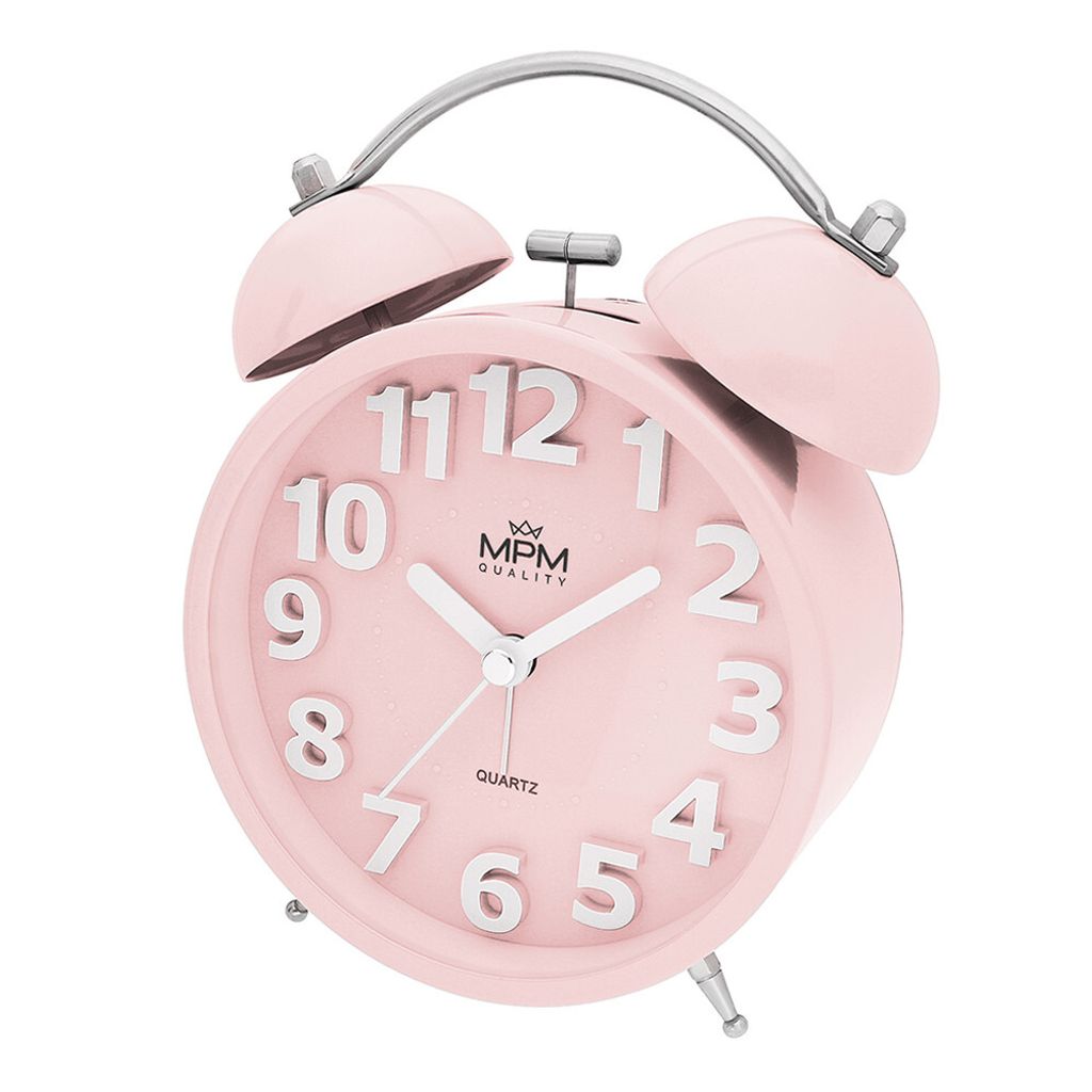 Kovový budík Happy Morning MPM C01.4056.21, svetloružový Obrázok produktu 