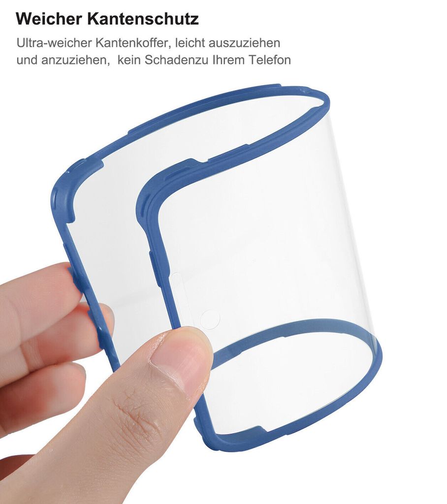 Transparente Hülle Für Xiaomi Redmi Note 13 Pro+ 5G – 360° Ganzkörperschutz, Stoßfest, Mit Displayschutz, Blau