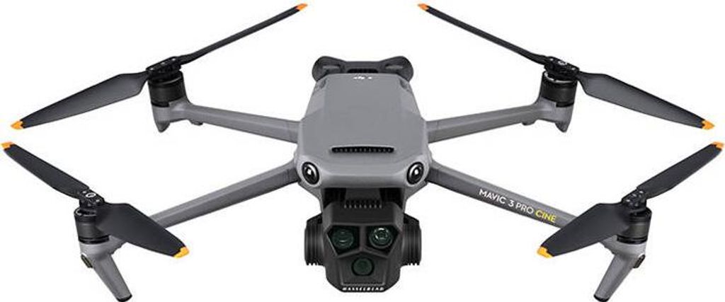 A drone is shown from a front-facing, slightly elevated angle against a white background.