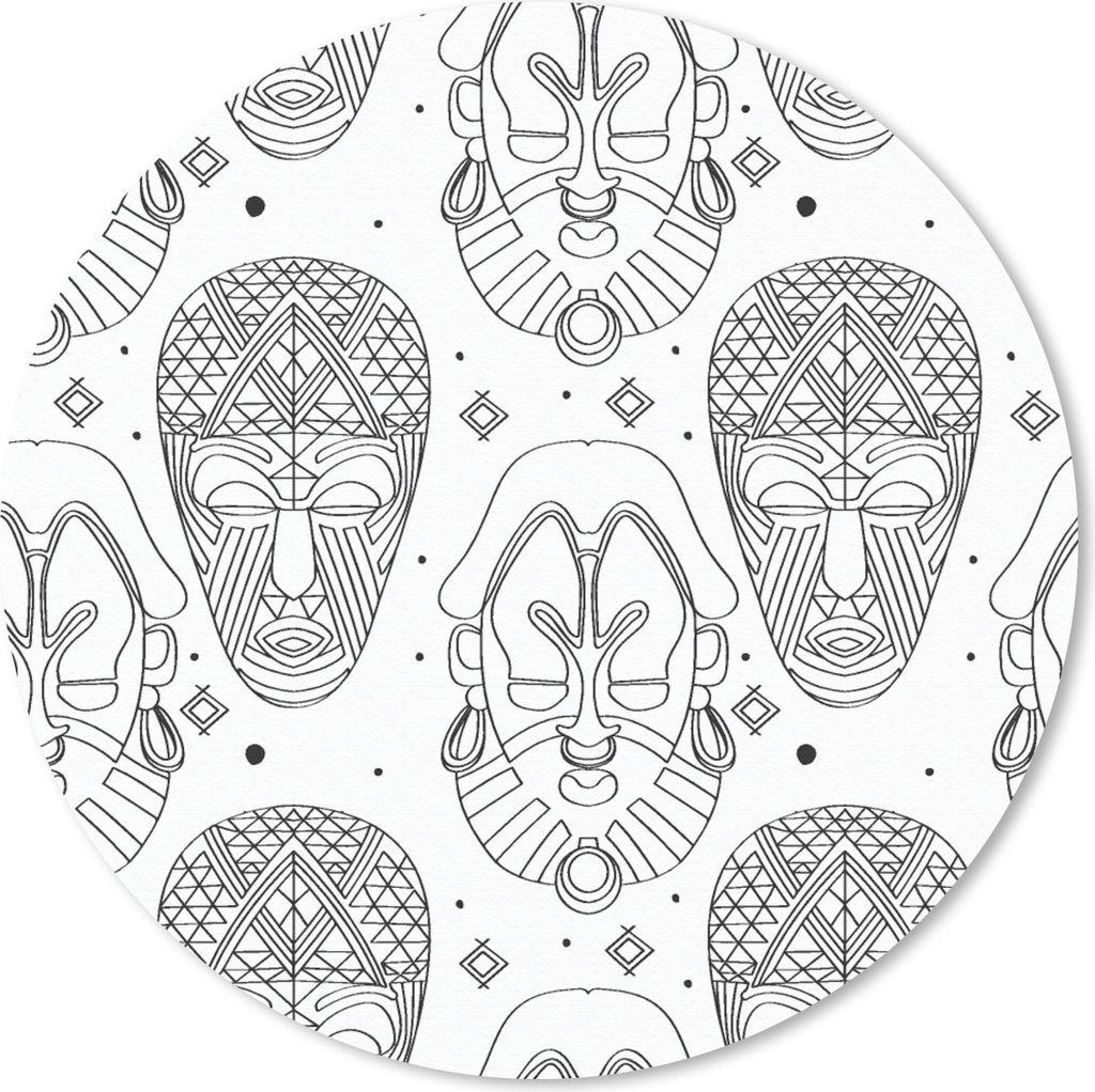 MuchoWow Mauspad Mousepad Muster - Masken - Südamerika 30x30 cm - Mousepads - Maus Mat - Pad - Mausunterlage - Tischunterlage - Schreibtischmatten