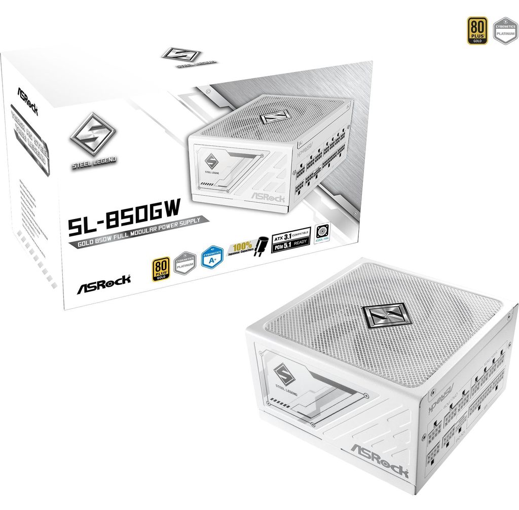 ASRock Steel Legend SL-850GW, PC-Netzteil, (1x 12-Pin High Power GPU