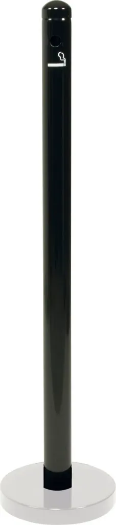 Cendrier colonne extérieur noir en inox robuste pour lieux publics 1m