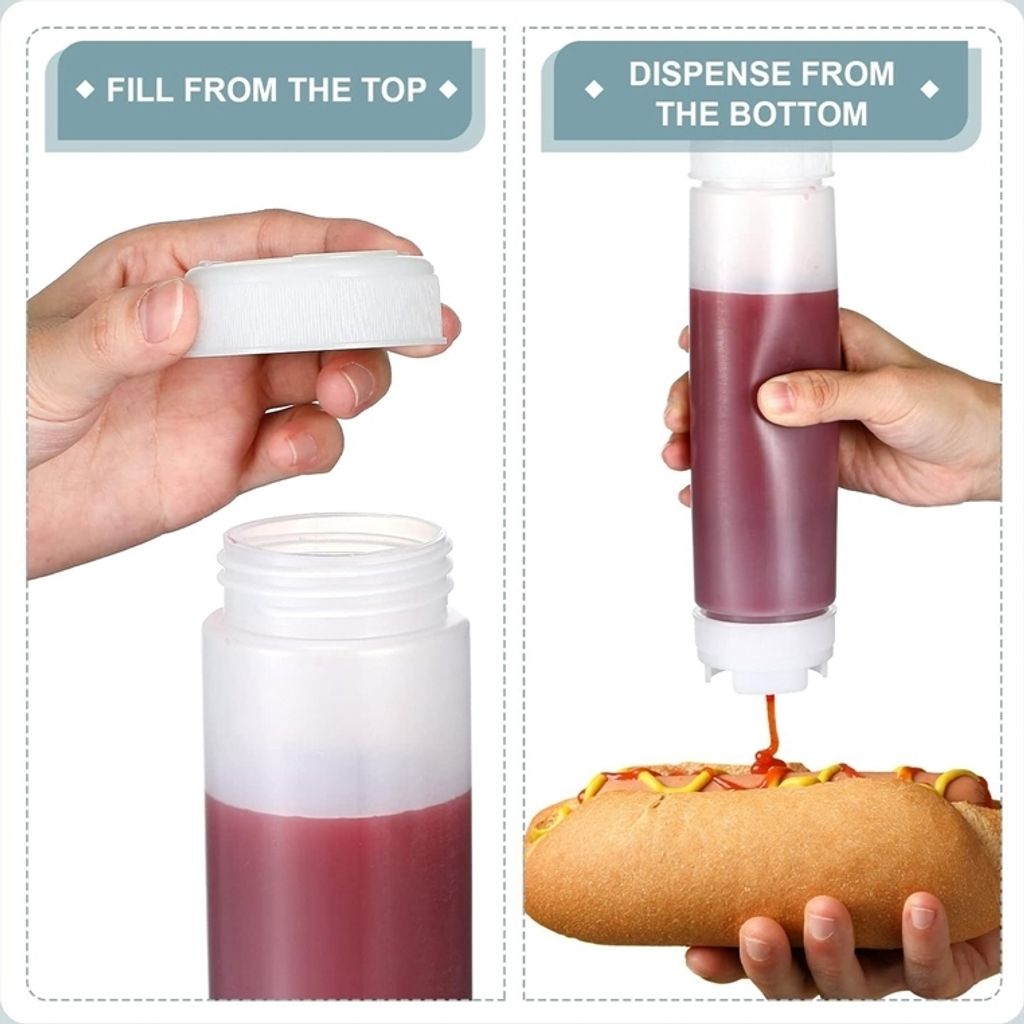 Squeeze Flasche,3Stk 450ml 16oz Plastik Quetschflasche,BPA Produktbild 2