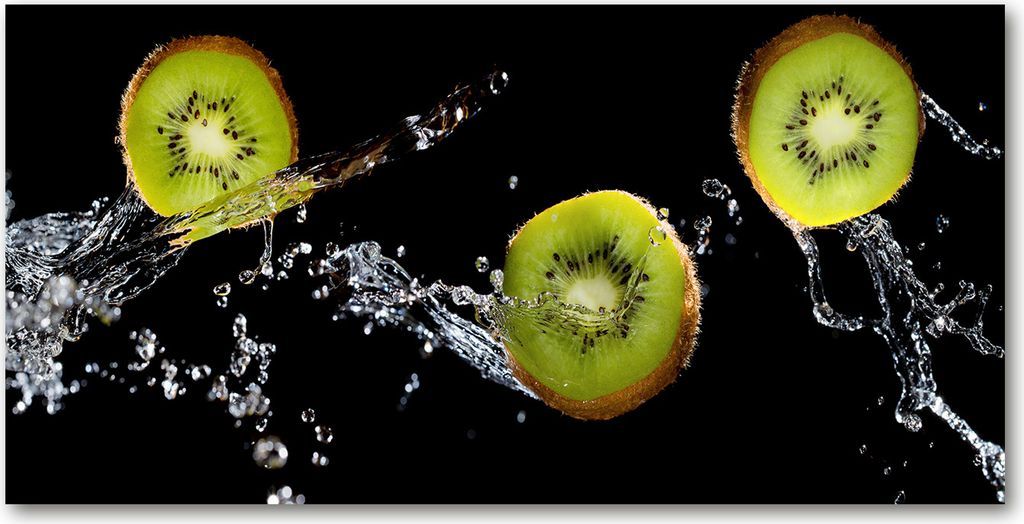 Tulup Leinwandbild - 140x70 cm - Wandkunst - Drucke auf Leinwand - Leinwanddruck - Essen & Getränke - Grün - Kiwi Wasser