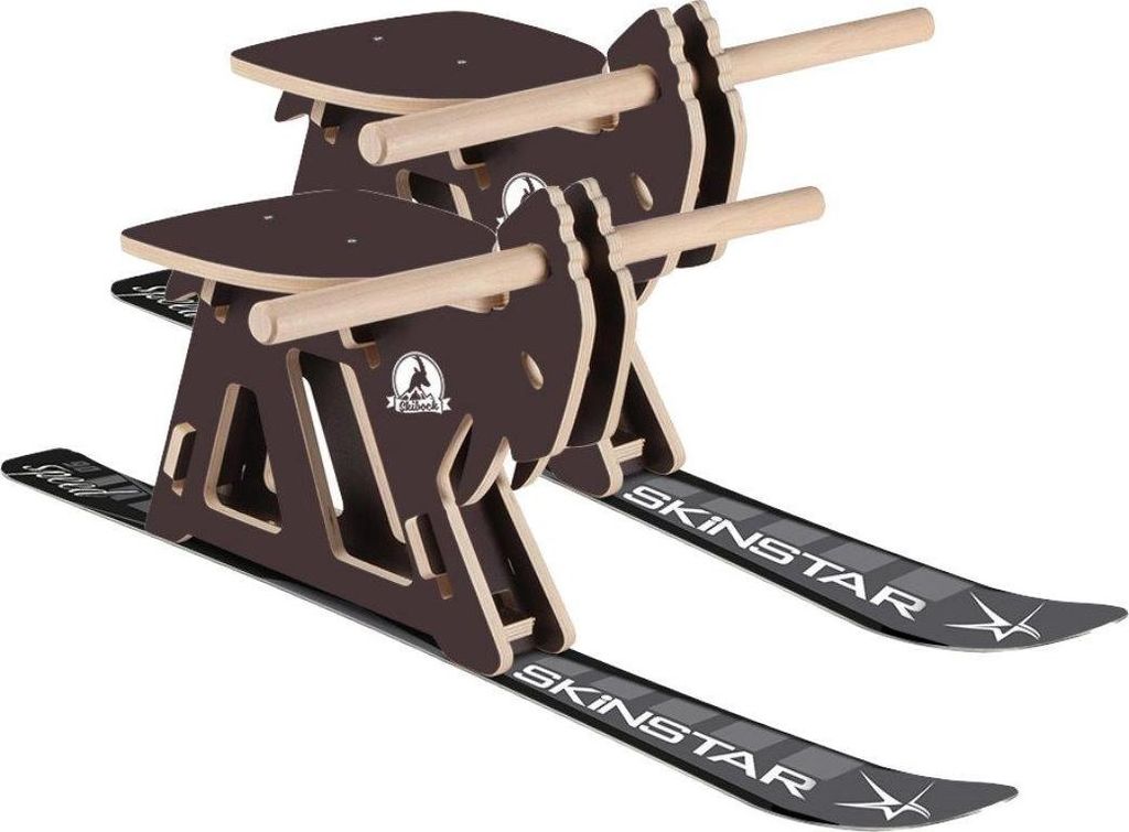 SkiBock PROFI Skirodel 2er Komplett oder Bausatz Set Schlitten Schnee Ski Rodel - Groesse: 2x Komplett-Set