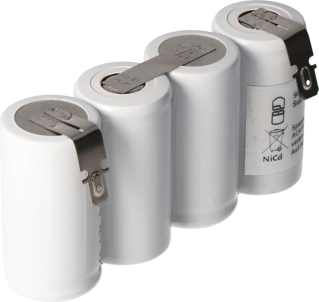 Notleuchtenakku NiMH 4,8V 1800mAh F1x4 Sub-C mit Faston-Anschluss ersetzt 4,8 V Akku