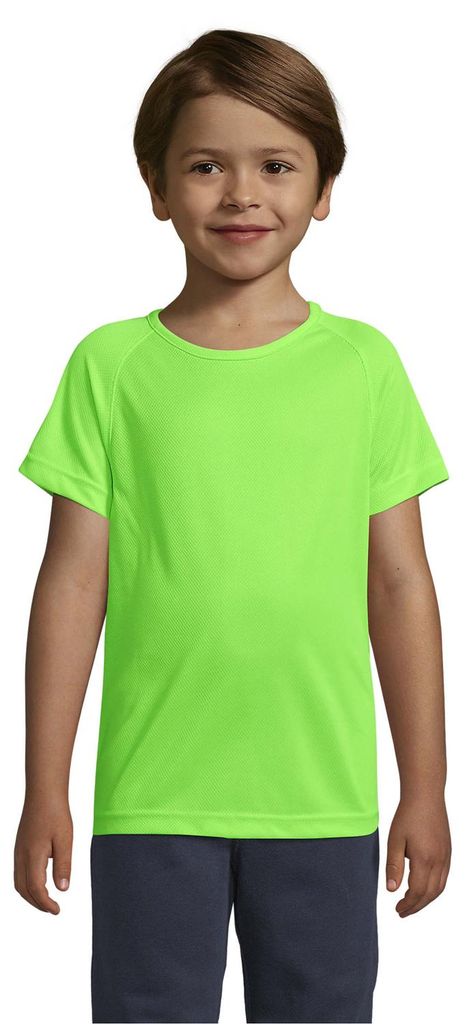 SOLS - "Sporty" T-Shirt für Kinder Raglanärmel LT2036 (140) (Neon-Grün)