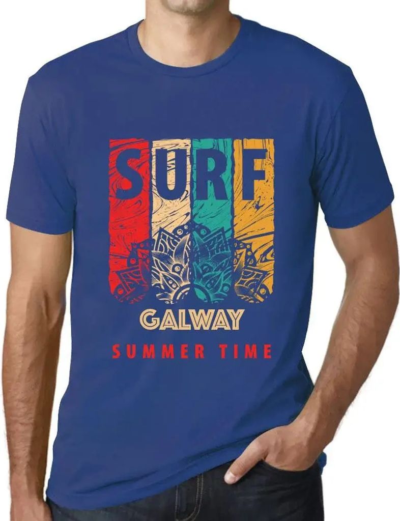 Herren Grafik T-Shirt Sommerliches Surfen in Galway – Summer Time Surf In Galway – Öko-Verantwortlich Vintage Jahrgang Kurzarm Lustige Druck