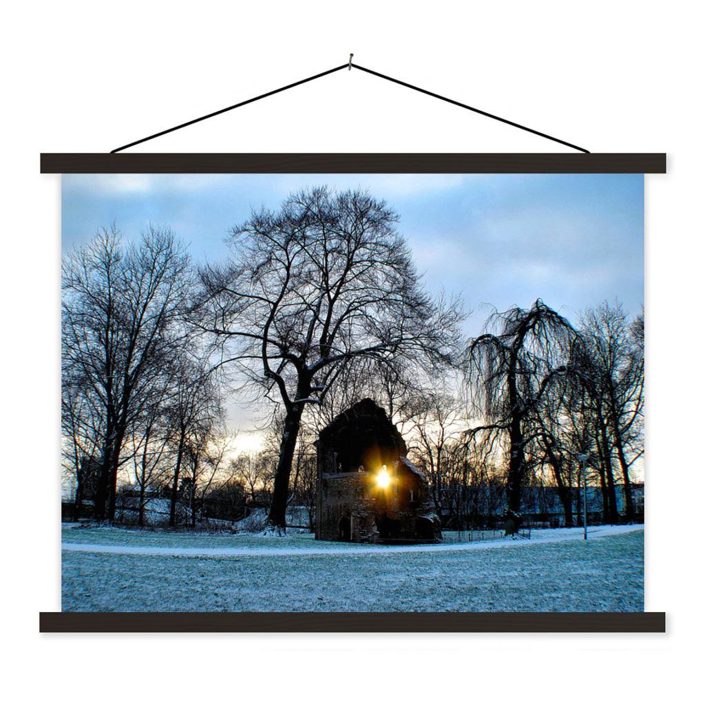 MuchoWow Textilposter Sonne - Winter - Nijmegen 120x90 cm mit schwarzem Rahmen - Aufhänger für Poster