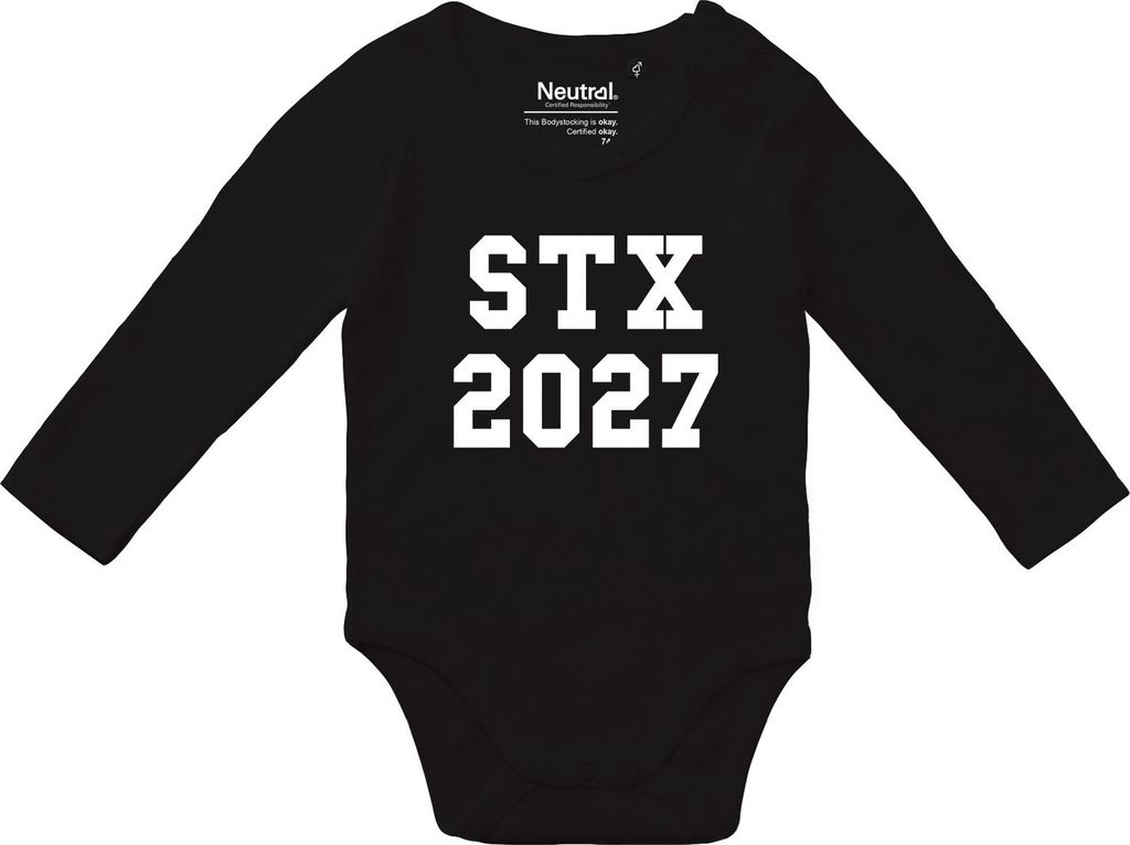 Huuraa Baby Body STX 2027 Abschluss Dänemark 68 Black Baumwolle Fairtrade Langarmbody Geschenkidee