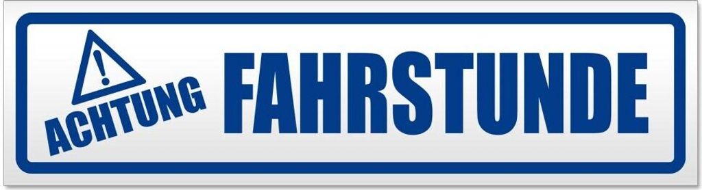 Kiwistar Achtung Fahrstunde Magnetschild Schild magnetisch - 45cm Verkehrsblau - Magnetfolie für Auto PKW Kfz