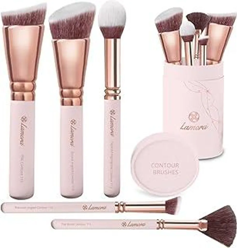 Set Pennelli Trucco Professionali Contouring Rosegold Vegan - 5 Pezzi