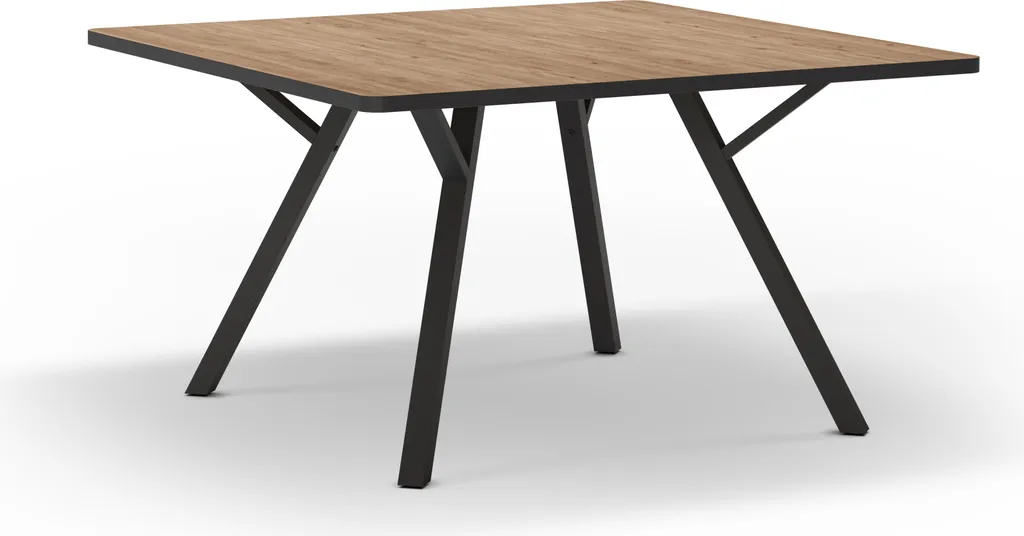 Grande Table de Salle à Manger Carrée 136 cm Style Industriel BENI Noir
