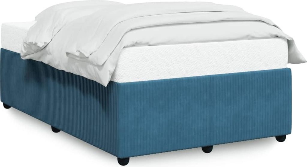 Möbel Bettgestell Blau 120x190 cm Samt - Klassische Betten 3284998
