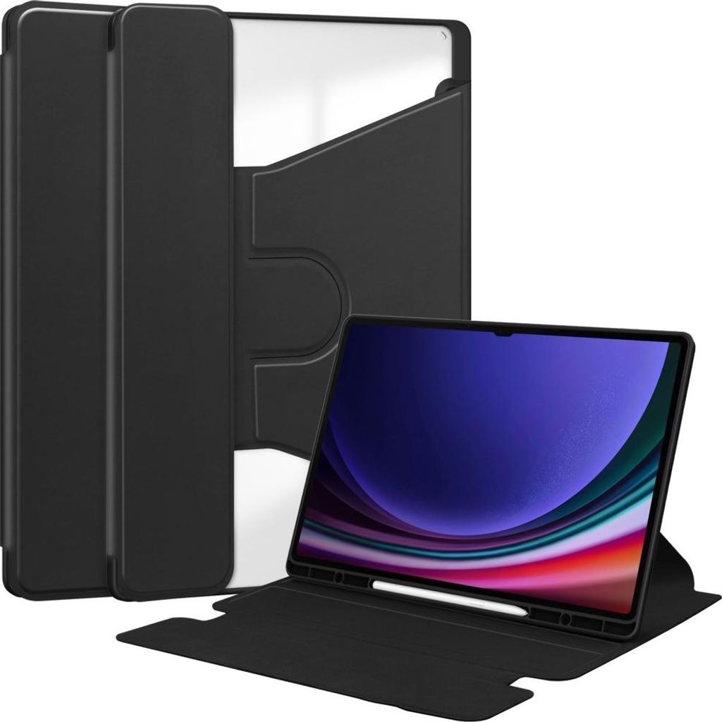 Samsung Galaxy Tab S10 Ultra Hülle - Coverup 360° Rotating Folio Klapphülle mit Schlaf/Wach-Funktion - Schwarz
