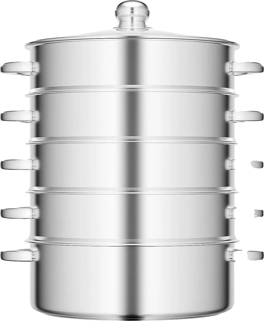 Cuit-vapeur polyvalent 5 niveaux pour repas de famille sains en inox