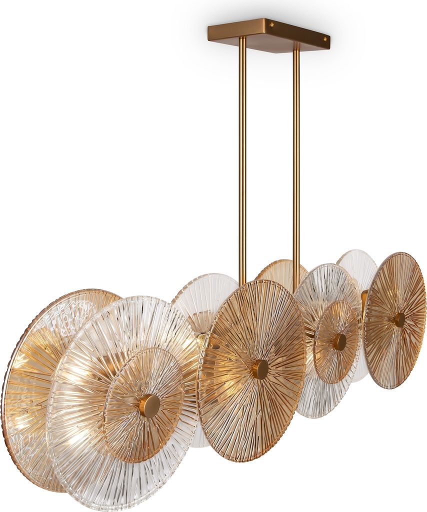 Maytoni Pendelleuchte Aster 8x E14 excl. Gold aus Metall , Metall 40W für Küche, Schlafzimmer, Wohnzimmer, Esszimmer, Lobby