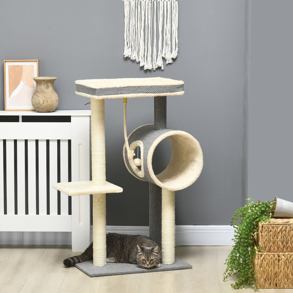 Drapak dla kota PawHut 104 cm z jaskinią dla kota, drapak z Zdjęcie produktu 