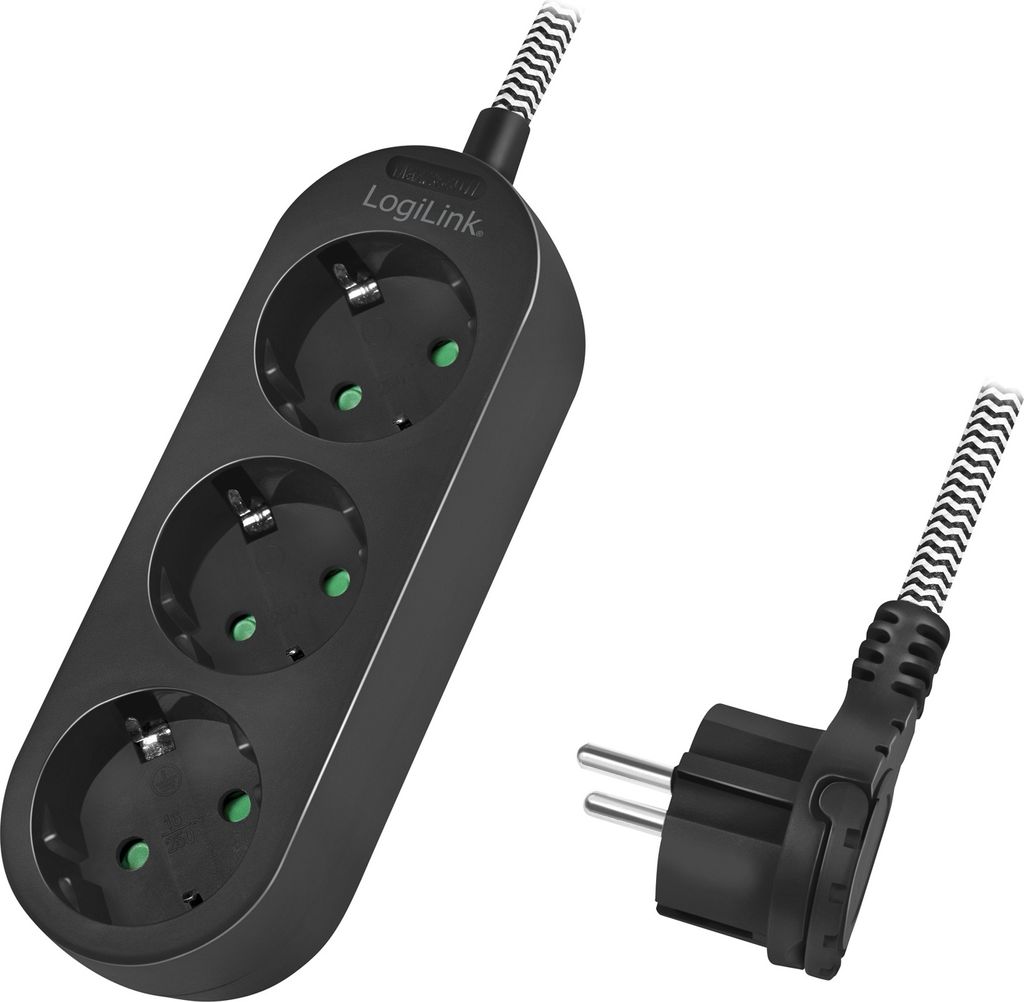 LogiLink LPS261, 1,5 m, Vnútorný, IP20, 1,5 mm², Čierna, Obrázok produktu 