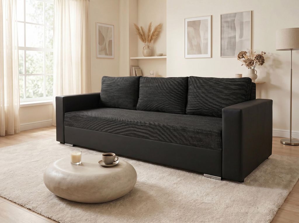 Schlafsofa Bird - Sofa mit Schlaffunktion und Bettkasten, Produktbild 
