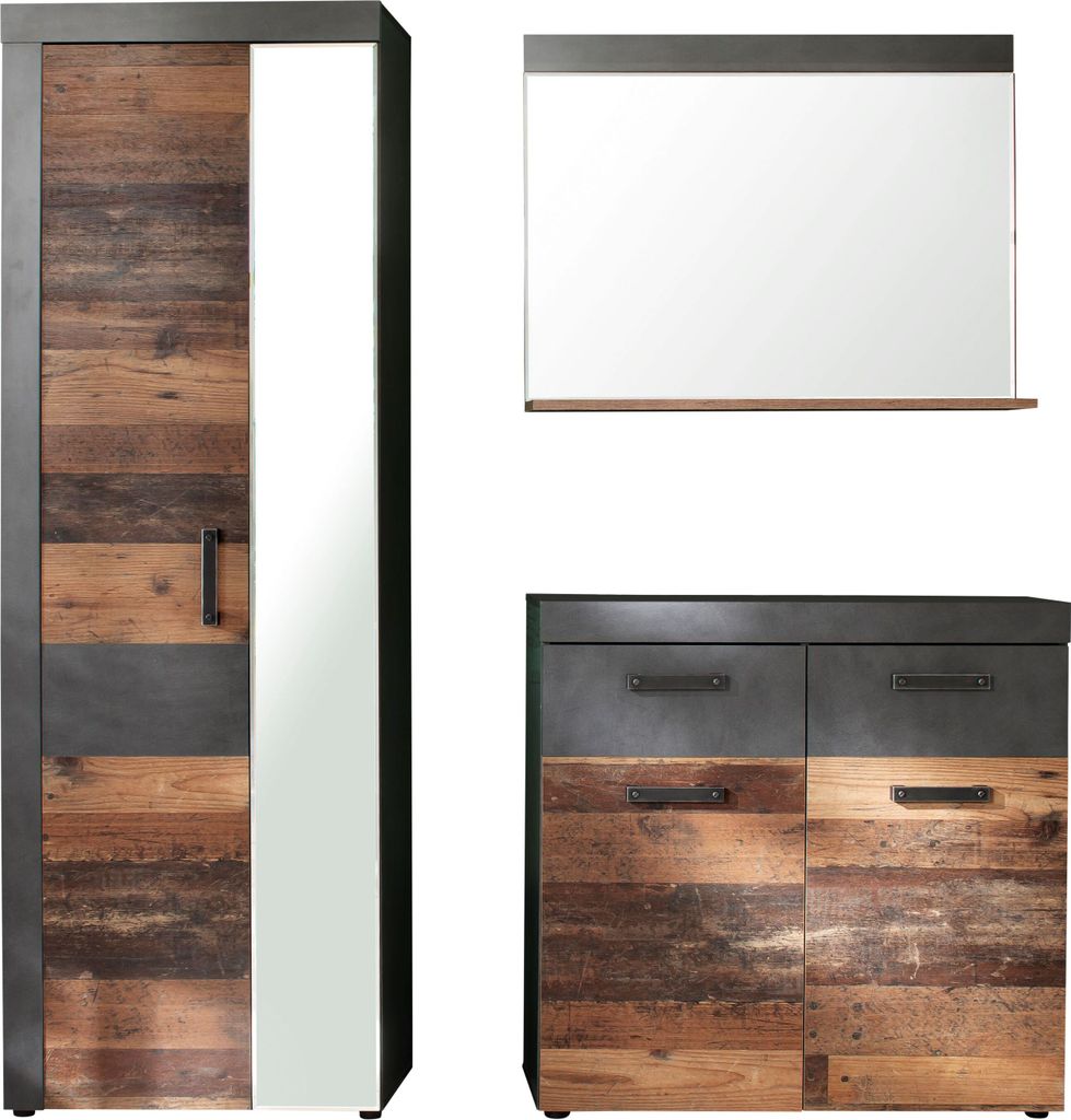 trendteam Garderobe 3-teilige Kombination Indy Graphit Grau Produktbild 