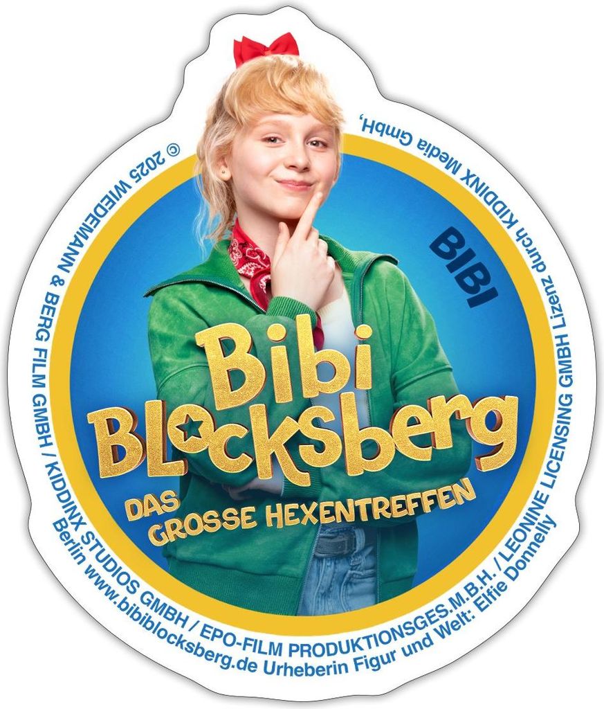 Spreadshirt Bibi Blocksberg Film Große Hexentreffen Bibi Sticker Aufkleber, 10 x 10 cm, Mattweiß