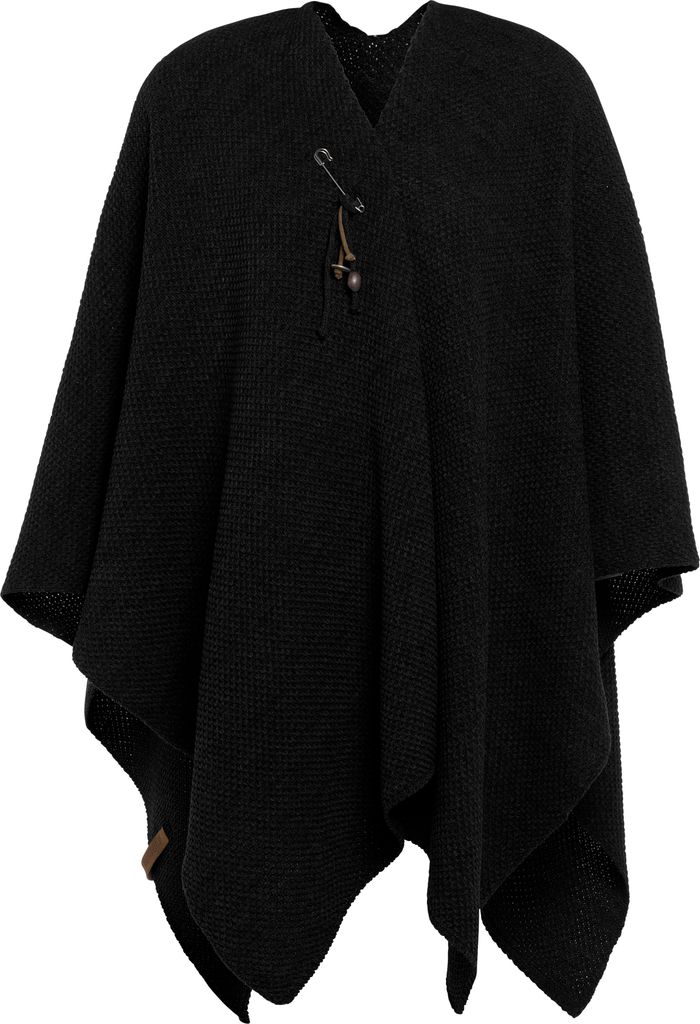 Knit Factory Jazz Poncho Cape - Schwarz - One Size