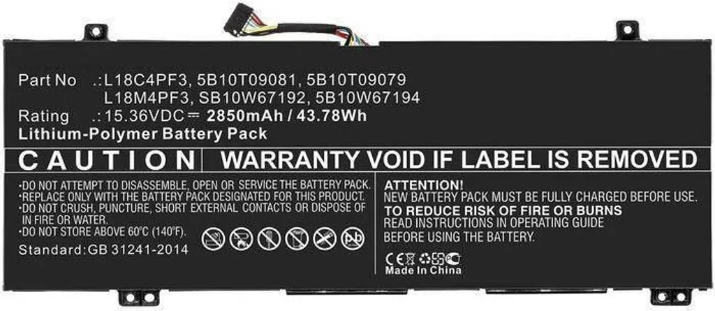 Batteria Compatibile Lenovo 5B10W67415-CP CoreParts 15.36V 2850mAh